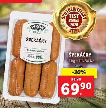 Lidl ŠPEKÁČKY nabídka
