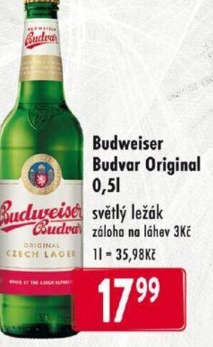 Qanto Budweiser Budvar Original 0,5L nabídka