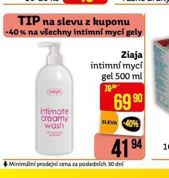 Teta Ziaja intimní mycí gel nabídka