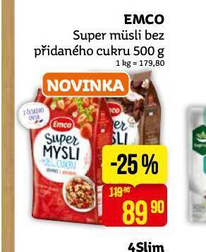 Teta Emco super müsli bez přidaného cukru nabídka