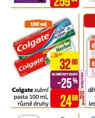 Teta Colgate zubní pasta nabídka
