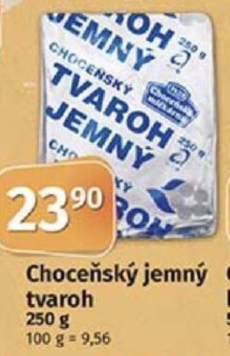 COOP TIP Choceňský jemný tvaroh nabídka