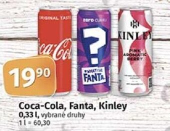 COOP TIP Coca-Cola, Fanta, Kinley 0,33l nabídka