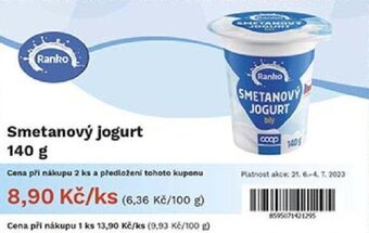 COOP TIP Smetanový jogurt 140 g nabídka