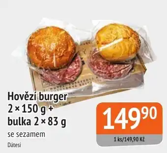 Coop hb Hovězí burger 2x 150 g+ bulka 2 * 83 g nabídka
