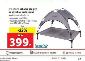 Lidl Lehátko pro psy se střechou proti slunci nabídka