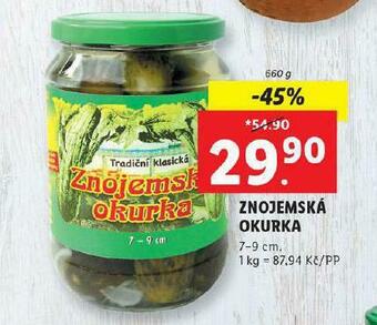 Lidl Znojemská okurka nabídka
