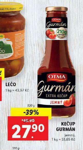 Lidl Kečup gurmán nabídka