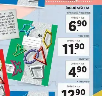 Lidl Školní sešit a4 40 listů nabídka