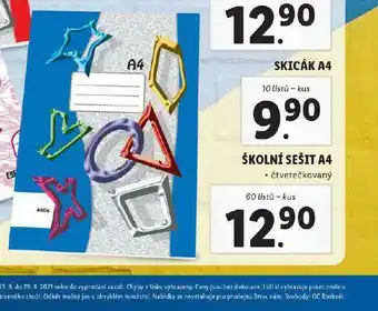Lidl Školní sešit a4 čtverečkovaný nabídka