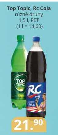 Top topic, rc cola různé druhy 1,5l