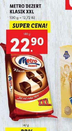 Lidl Metro dezert klasik xxl nabídka
