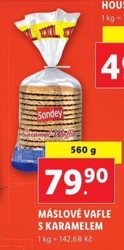 Lidl Máslové vafle s karamelem nabídka