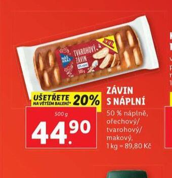 Lidl Závin s náplní nabídka