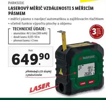 Lidl Laserový měřič vzdálenosti s měřicím pásmem nabídka