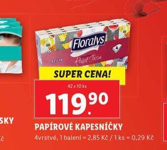 Lidl Floralys papírové kapesníčky nabídka
