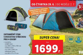 Lidl Zatemněný stan s dvojitou střechou pro 4 osoby nabídka