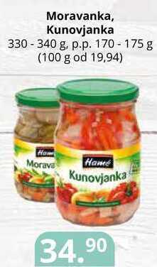 Potraviny CZ Moravanka, kunovjanka 330-340 g, p.p. 170-175 g nabídka
