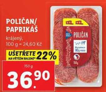 Lidl Poličan/paprikáš, 150 g nabídka