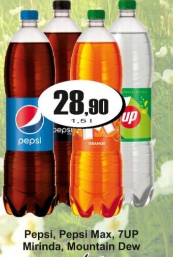 Pepsi, Pepsi Max, 7UP Mirinda, Mountain Dew