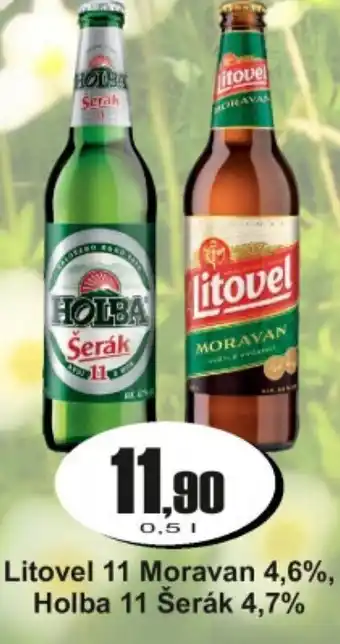 Litovel 11 Moravan 4,6%, Holba 11 Šerák 4,7%