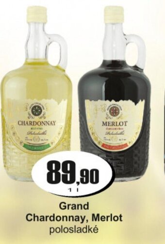 Adam Grand Chardonnay, Merlot nabídka