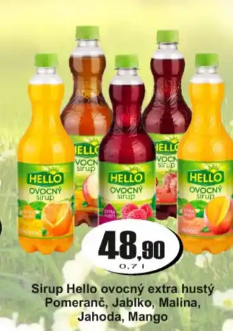 Adam Sirup Hello ovocný extra hustý Pomeranč, Jablko, Malina, Jahoda, Mango nabídka