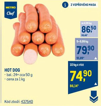 Makro HOT DOG nabídka