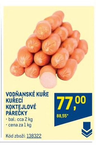 Makro VODŇANSKÉ KUŘE KUŘECÍ KOKTEJLOVÉ PÁREČKY nabídka