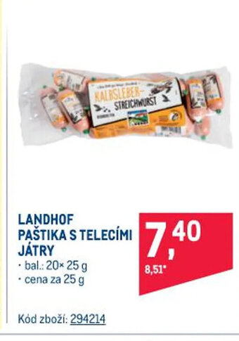 Makro LANDHOF PAŠTIKA S TELECIMI JÁTRY nabídka
