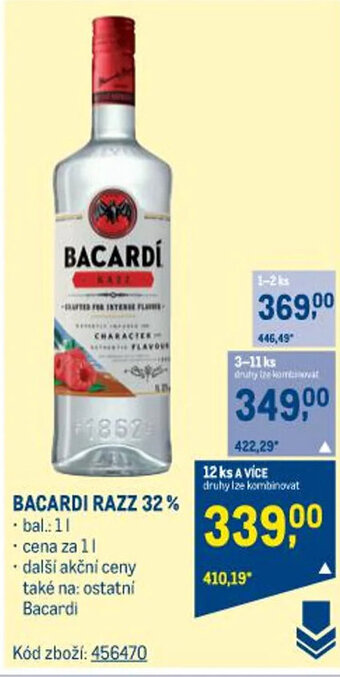 Makro BACARDI RAZZ 32% nabídka