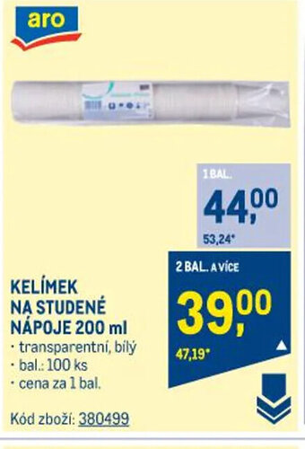 Makro KELÍMEK NA STUDENÉ NÁPOJE 200 ml nabídka
