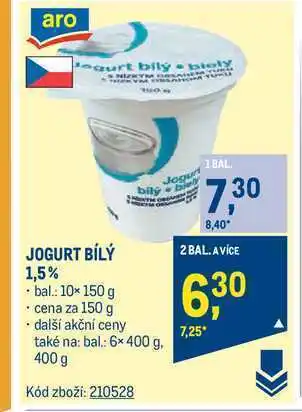 Makro Aro jogurt bílý 1,5% 150 g nabídka