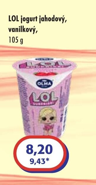 ČEPOS LOL jogurt jahodový, vanilkový, 105 g nabídka