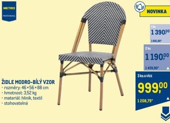 Makro ŽIDLE MODRO-BÍLÝ VZOR nabídka