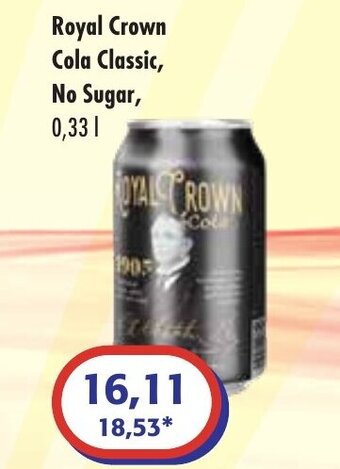 ČEPOS Royal Crown Cola Classic, No Sugar, 0.33 L nabídka