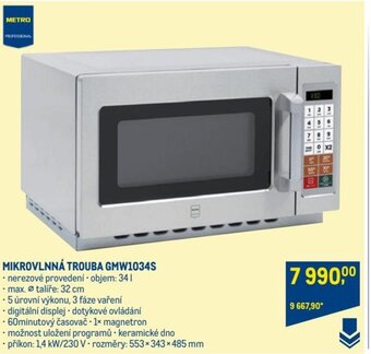 Makro MIKROVLNNÁ TROUBA GMW1034S nabídka