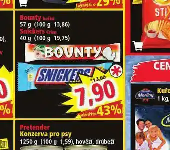 Norma Bounty, snickers nabídka