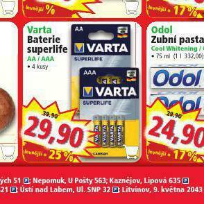 Norma Varta baterie superlife nabídka