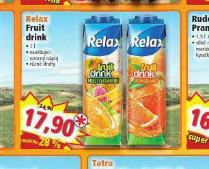 Norma Relax fruit drink nabídka
