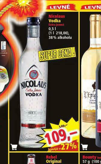 Norma Nicolaus vodka nabídka