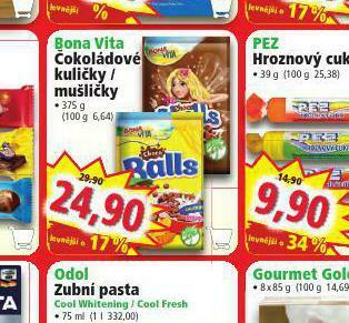 Norma Bona vita čokoládové kuličky / mušličky nabídka