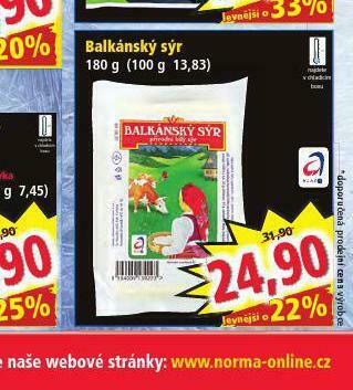 Norma Balkánský sýr nabídka