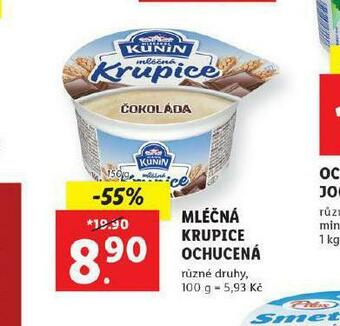 Lidl Mléčná krupice ochucená nabídka