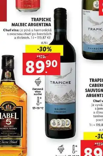 Lidl Trapche malbec argentina nabídka