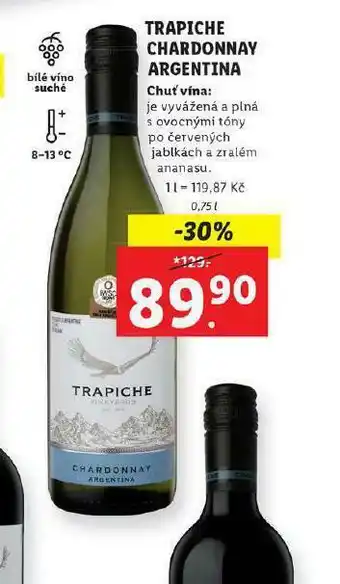 Lidl Trapiche chardonnay argentina nabídka