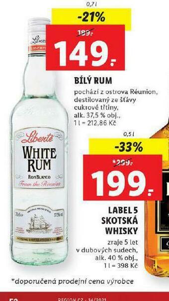 Lidl Bílý rum nabídka