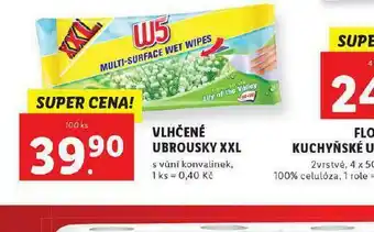 Lidl W5 vlhčené ubrousdky xxl nabídka