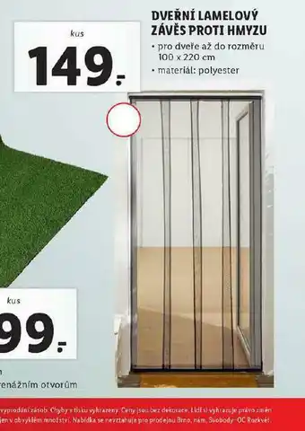 Dveřní lamelový závěs proti hmyzu