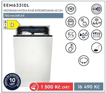XXXLutz EEM63310L VESTAVNÁ MYČKA PLNĚ INTEGROVANÁ 45 CM nabídka